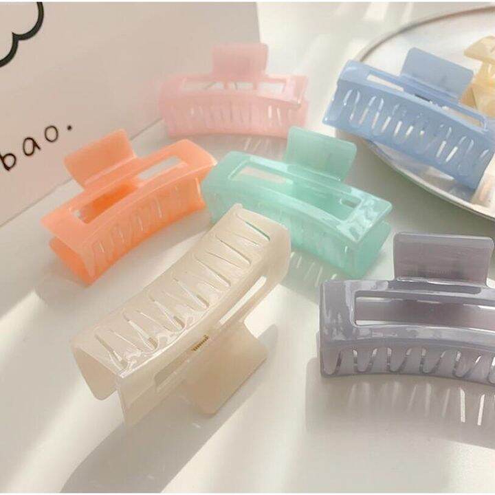 OIK Large Square Hair Clamp Korean Elegant Fashion Hair Clip Claw ...