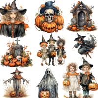 【YF】✥✑☇  Pumpkin Witch Stickers Crafts And Scrapbooking stickers kids toys book Stationery