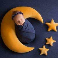 ZZOOI Set Newborn Photography Props Moon-shape Pillow Baby Hat Posing Beans Stars Photo Studio Shoot Accessories Posing Creative Props