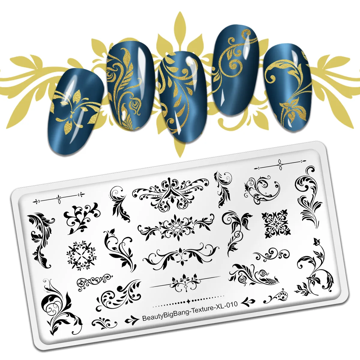 Nail Art Stamping Plate Template Vintage Floral Texture Design  -Texture-XL-010 