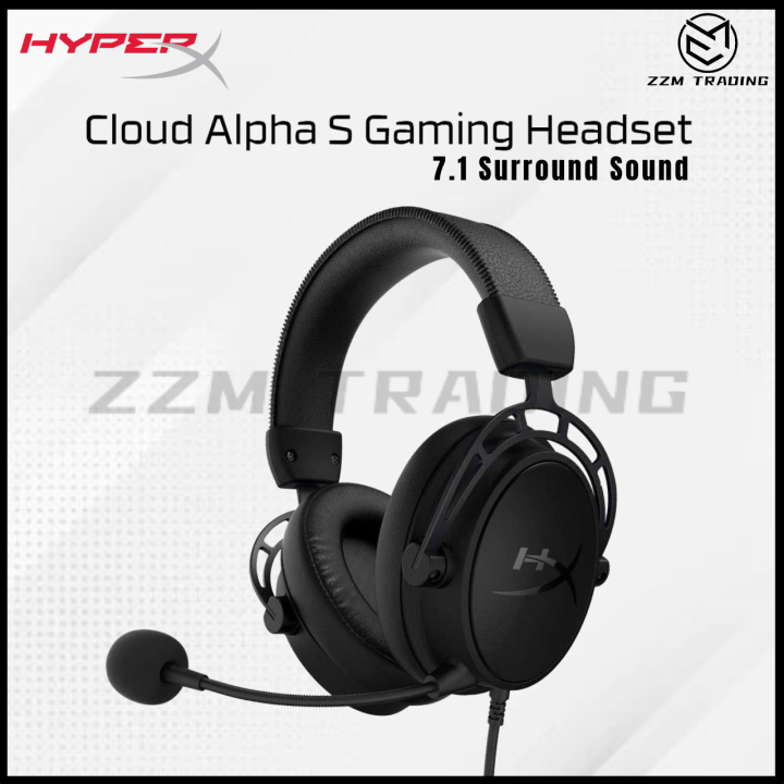 HyperX Cloud Alpha S Gaming Headset BLACK with 7.1 Surround Sound ZZM ...