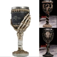 【CW】○✆  Gothic Wine Goblet Contain Goat Claw Metall Resin Glass Gifts Bar Drinkware