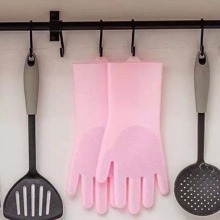 new-magic-silicone-dishwashing-scrubber-dish-washing-sponge-rubber-scrub-gloves-kitchen-cleaning-1-pair-safety-gloves