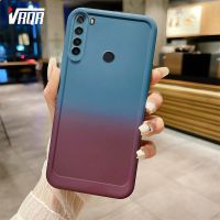 VRQR เคสซิลิโคนโทรศัพท์สีไล่ระดับสีสำหรับ Xiaomi Redmi Note 8 8 2021เคสป้องกันแบบเรียบง่ายเคสมีสไตล์