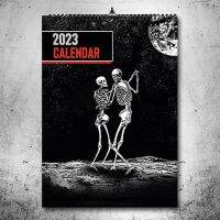 【Moon Musical】ปฏิทินติดผนังศิลปะกอธิค2023พร้อมสายคล้องสำหรับตกแต่งปีใหม่