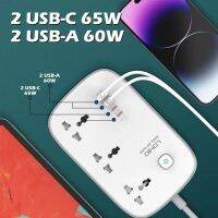 Universal Socket Plug 3250W Power Strip With 65W USB Fast Charging Ports For Phone/Tablet/Laptop 3 AC Outlets Indoor Power Plug