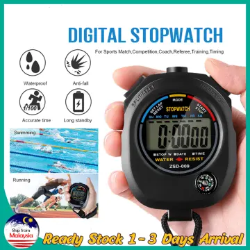 Waterproof Chronometer Handheld Pocket Stopwatch Professional