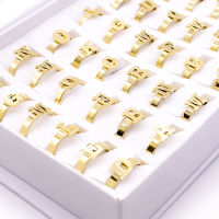 20 pcslot Wholesale Jewelry Ring Lots 26 Letters Stainless Steel Rings Free Shipping Christmas Gift