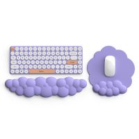 ∋ Cloud Mouse Pad Keyboard Wrist Rest PU High Density Memory Foam Cute Palm Rest Mouse Pad with Non-Slip Base for home office