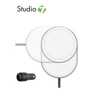 Belkin BOOSTCHARGE Pro Car Wireless Charging vent mount with MagSafe and Car Charger Silver by Studio 7