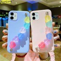 Colorful Chain Love Heart celet Phone Case For OnePlus 6 6T 7 7T 8 8T 9 Pro Wrist Strap Cover