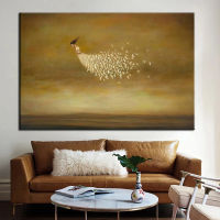 Abstract White Skirt Little Girl With a Flock of Pigeons Canvas Oil Painting Wall Art Pictures Cuadros Living Room Home Decor