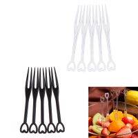 100pcs Mini Fruit Fork Disposable plastic Forks For Party BBQ Sticks Picks Skewer Set Home Dining Food Cake Fruit Fork