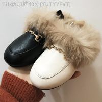 【hot】☜☋☼  Kids Fur Shoes Children Warm Outdoor Slides Baby Slippers Toddler Brand Flats