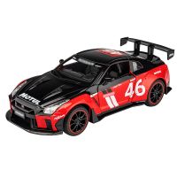 1:24 Nissan Gtr รถอัลลอยด์ดึงกลับโมเดลเสียงและแสงของเล่นแนะนำการถ่ายทอดสด Chenghai