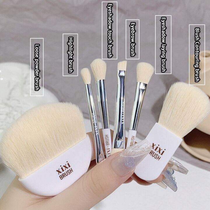 6pcs-mini-cute-portable-set-brush-pocket-cosmetic-brushes-loose-powder-eyeshadow-highlighter-blush-soft-brushes-full-makeup-kits-makeup-brushes-sets