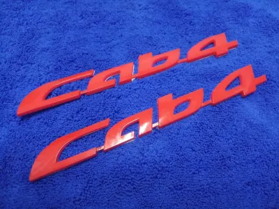 AD.โลโก้ Cab4 สีแดง 2.5×22 cm แพ็คคู่ 2ชิ้น