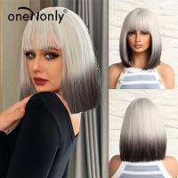 【jw】△ oneNonly Short Wigs with Bangs Wig Bob for Synthetic Straight