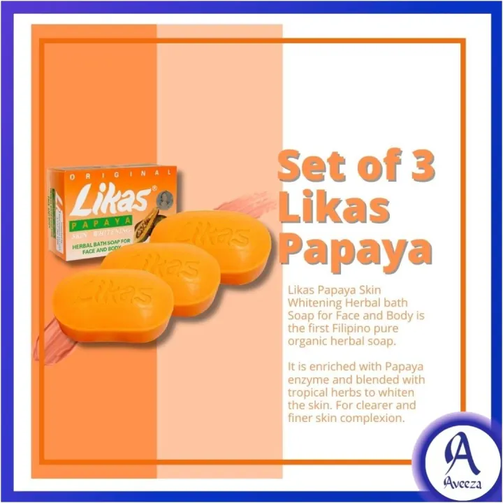 SET OF 3 LIKAS PAPAYA ORIGINAL WHITENING BAR SOAP PPYA Lazada PH