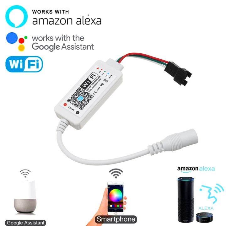 ตัวควบคุม-wifi-led-มายากล-dc-5v-12-24v-ios-android-ควบคุม-android-อเล็กซาผู้ช่วย-google-สำหรับ-ws2811-sk6812-ws2812b-แถบไฟ-led