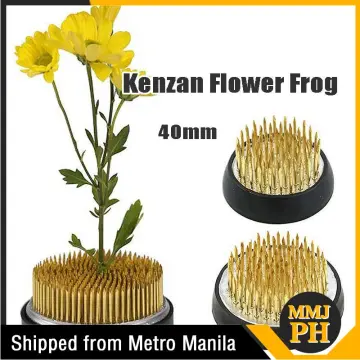 Round Ikebana Kenzan Flower Frog With Rubber Gasket Art Fixed