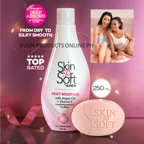 Avon Lotion Skin So Soft SILKY MOISTURE w/ Argan Oil + Vitamin E