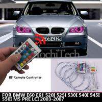 ชุดต่อสายแบบมีหลายสีควบคุมด้วยแสง Rgb Led Angel Eyes Drl สำหรับ Bmw E60 E61 520i 525i 530i 540i 545i 550i M5ก่อน Lci 2003 2007