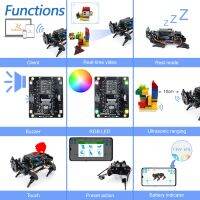 Freenove ชุดหุ่นยนต์สุนัขสำหรับ ESP32-WROVER กล้องเดินช่วงอัลตราโซนิกเซ็นเซอร์สัมผัสแอพพลิเคชั่น LED Servo RGB