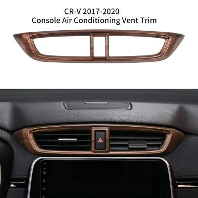 Car Central Air Conditioning Wind Outlet Panel Dashboard Stickers Peach Wood Grain Moulding for Honda CR-V CRV 2017-2020
