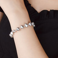 ASHIQI 8-9mm Natural Baroque Pearl Bracelet for Women 925 Sterling Silver Jewelry Gift