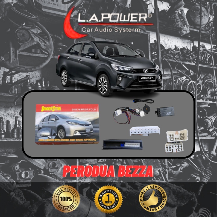 PERODUA BEZZA AUTO FLIP FOLDING FOLD SIDE MIRROR SYSTEM + TILT 30 DOWN