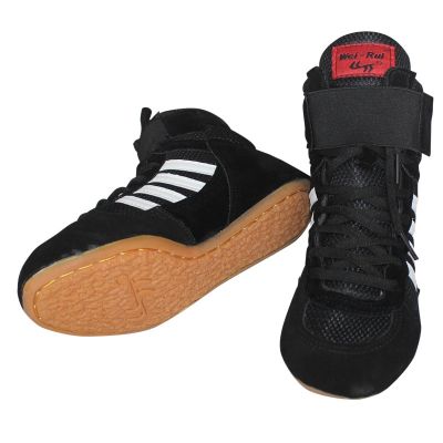 Authentic Wrestling Shoes High Boxing Shoes Cow Muscle Outsole Breathable Wrestling Sneakers For Men And Women 35-46