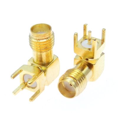 10PCS SMA female plug Right Angle 90 DEGREE SMA-KWE PCB Mount connector RF adapter Electrical Connectors