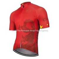 ✱ [BIG SALE] Mens China Team Red Cycling Jersey Bike Clothing Bicycle Wear Short Sleeve Clothes