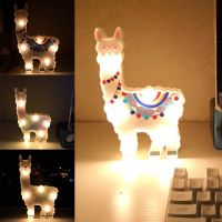 ❁ Llama Decor Toys for Kids Wall Decoration Night Lamp for Pregnant Woman Kids Baby Shower Nursery Battery Operated Nightlight