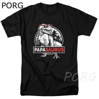 Papasaurus T Shirts T Rex Papa Saurus Dinosaur Tshirts Men Daddysaurus T Shirt Fathers Day Gifts Men Loose Gildan Spot