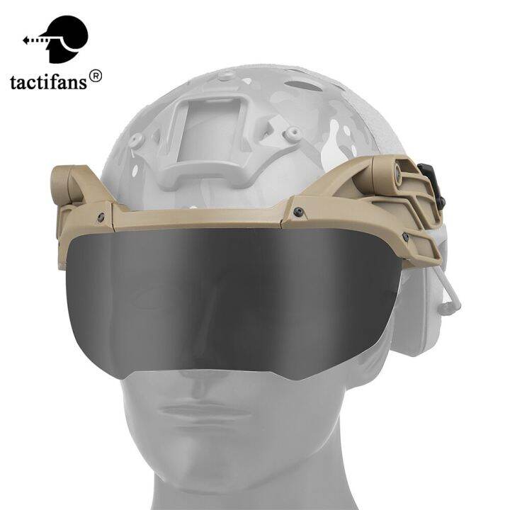 Tactical FAST Helmet Visor Goggle Anti Fog Interchangeable PC Lens Flip Up For FAST LE High Cut