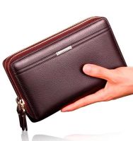 Mens Clutch Bag Fashionable Wallet Large Capacity Card Holder Multifunctional Business Folder Zipper Wallet Long Clutch Bag 【OCT】