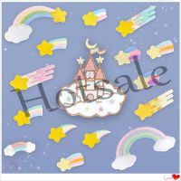 【hot sale】 ✑✓ B15 ✿ Dreamy Starry Sky - Star Rainbow Castle Self-adhesive Sticker Patch ✿ 1Pc Ins DIY Sew on Iron on Embroidery Badges