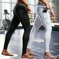 HOT14★Gym Mens Tights กางเกงกีฬาฟิตเนสวิ่ง Leggings Jeggings กีฬาโยคะกางเกง Lycra Sweatpants