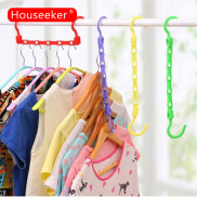 Houseeker Móc Treo Tủ Quần Áo Sáng Tạo 5 Lỗ Móc Treo Quần Áo Bằng Nhựa