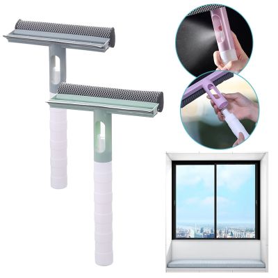 【CC】 3 In 1 Window Cleaning Glass Reusable Double-sided with Spray Bottle for Mirror Car