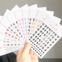 【LZ】 1PCS Disney Cartoon Series Nail Art Sticker Mickey 3D Laser Gradient Gold Self-adhesive Nail Slider