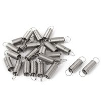 uxcell 24Pcs 0.5mm Dia Stainless Steel Dual Hook 0.5x6x25mm Small Tension Spring Coil Tension Steel Small Mini Spring Electrical Connectors