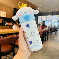 ☸▫☜ New Stainless Steel Thermos Cup Portable Kettle Sanrio Cartoon Student Childrens Hot Water Cup Melody Kuromi Vacuum Flasks Gift