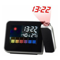 Multi-function Weather Calendar LCD Digital Projection Clock Temperature Humidity LED Backlight Snooze Alarm Projector Clock New