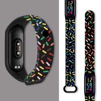 Rainbow Printed Strap for Xiaomi Mi Band 7 6 5 4 3 Sport Wristband Replaceable Bracelet for Mi Band 7 Strps Accessories Smartwatches