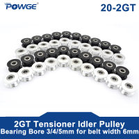 POWGE 10pcs 2M 2GT 20 Teeth synchronous Wheel Idler Pulley Bore 345mm with Bearing for GT2 Timing belt Width 6MM 20T 20Teeth