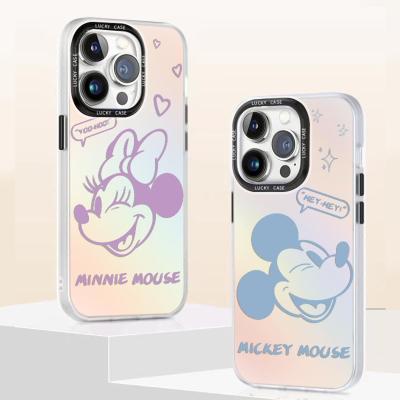 【สำหรับ iPhone】เคสโทรศัพท์คู่น่ารักเข้ากันได้กับ iPhone 13 14 Pro Max 13Pro 11 12 XS Max XR XS การ์ตูน Mickey&amp;Minnie