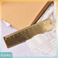 ✨ Konka POCKET MINI VINTAGE brass ไม้บรรทัด4 "พวงกุญแจที่แนบบุ๊คมาร์คไม้บรรทัดเครื่องชั่งคู่